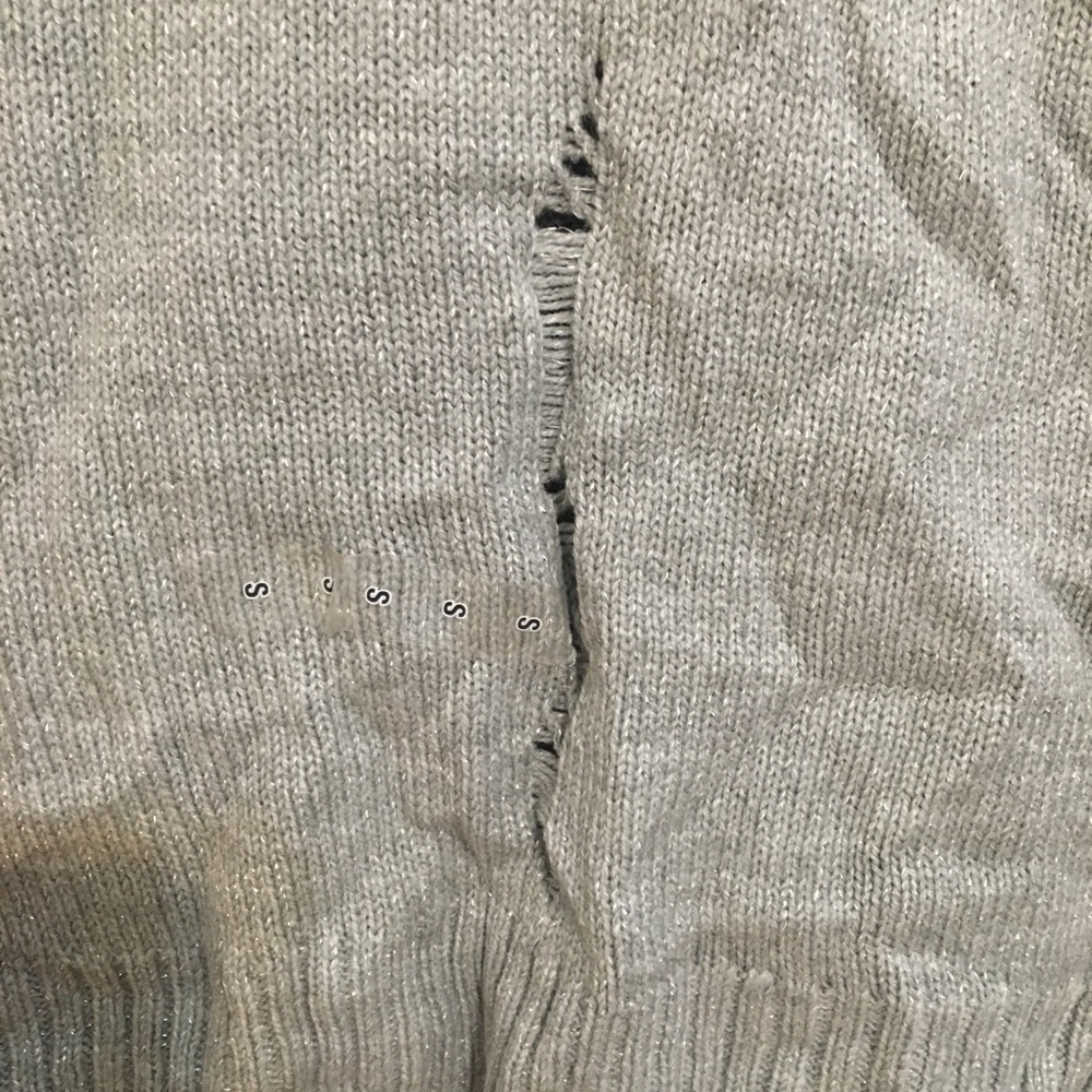 Gray sweater. Ripped design new. - Picture 3 of 3